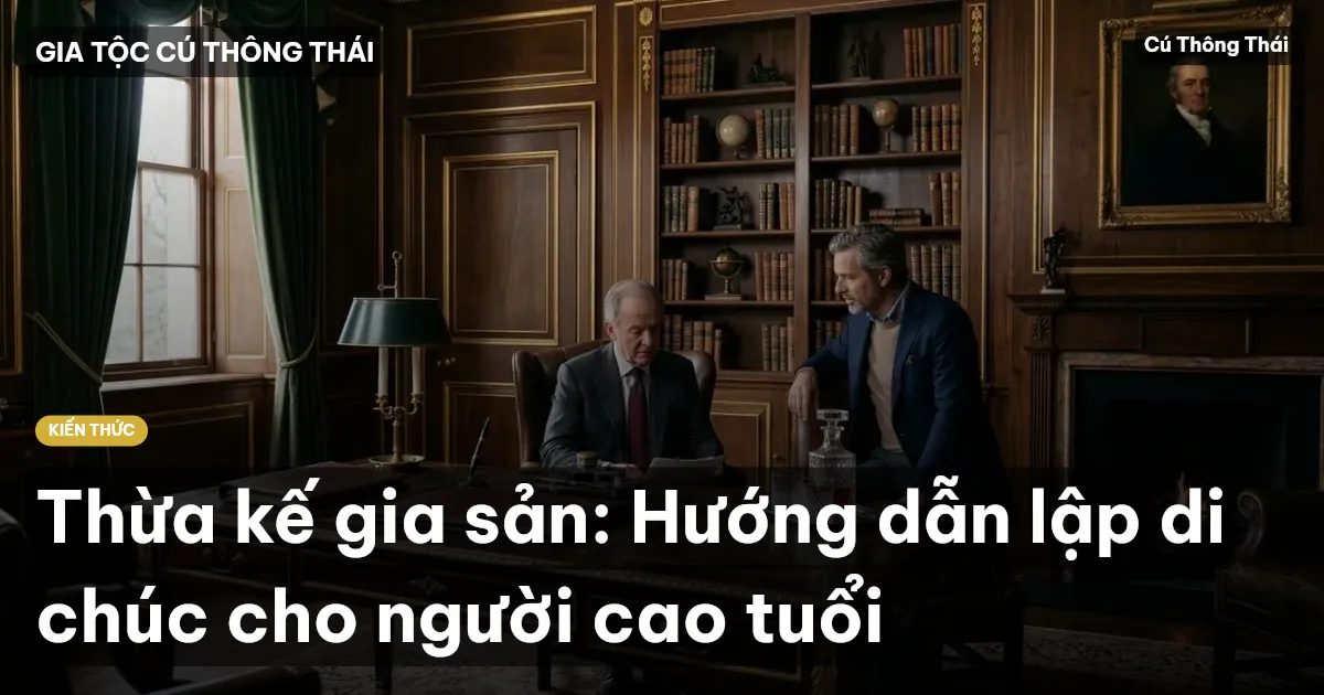 Thừa kế gia sản: Hướng dẫn lập di chúc cho người cao tuổi