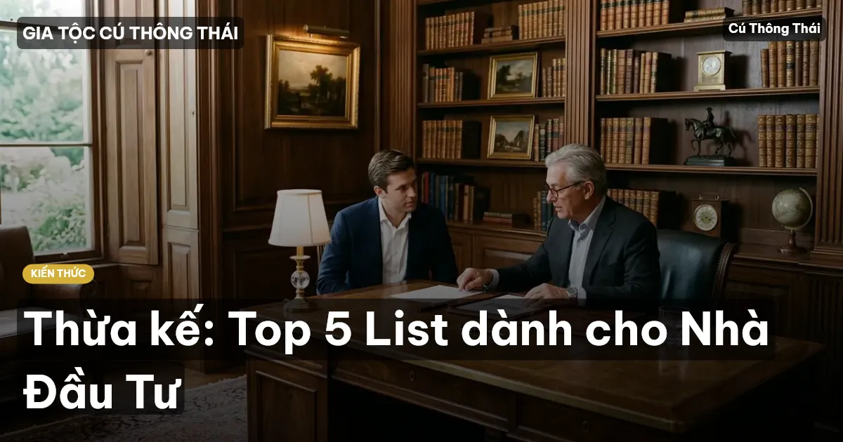 Thừa kế: Top 5 List dành cho Nhà Đầu Tư