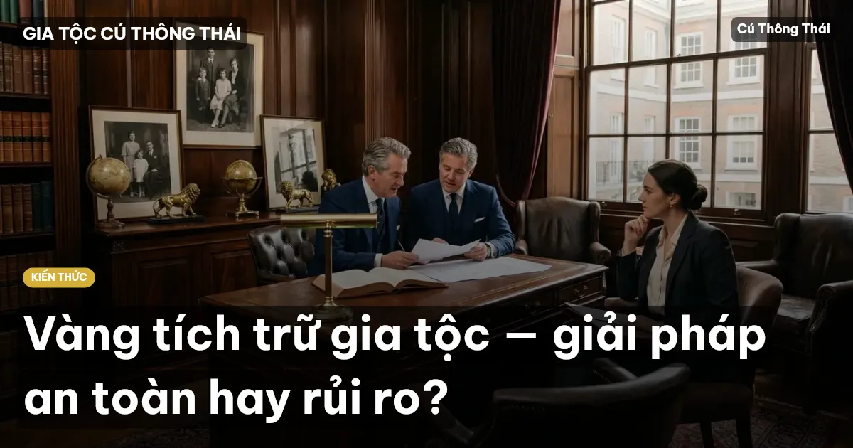 Vàng tích trữ gia tộc — giải pháp an toàn hay rủi ro?