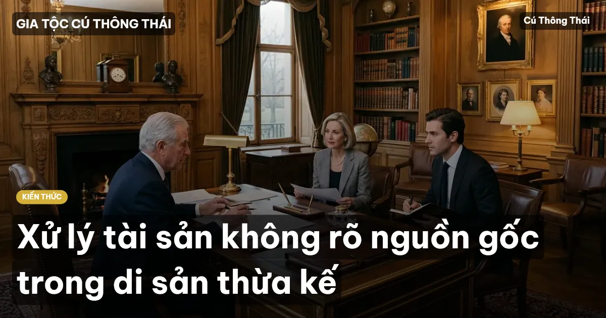 Xử lý tài sản không rõ nguồn gốc trong di sản thừa kế