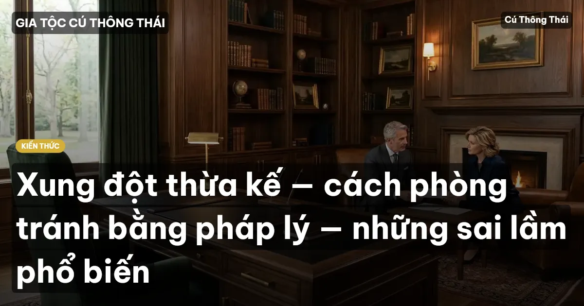 Xung đột thừa kế — cách phòng tránh bằng pháp lý — những sai lầm phổ biến