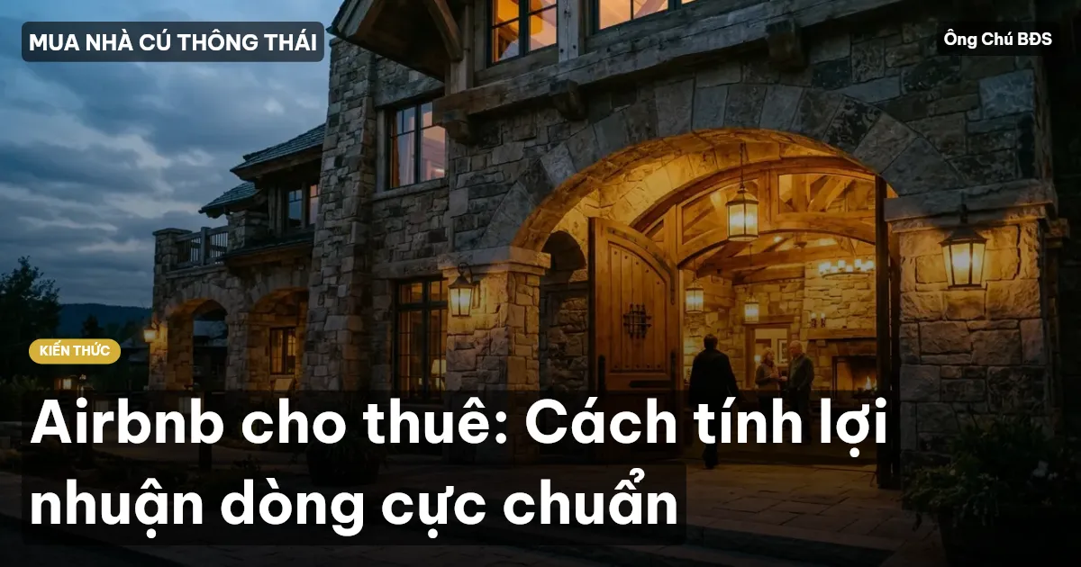 Airbnb cho thuê: Cách tính lợi nhuận dòng cực chuẩn