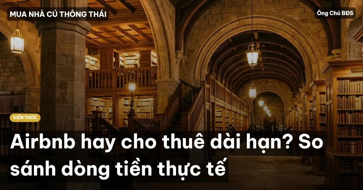 Airbnb hay cho thuê dài hạn? So sánh dòng tiền thực tế