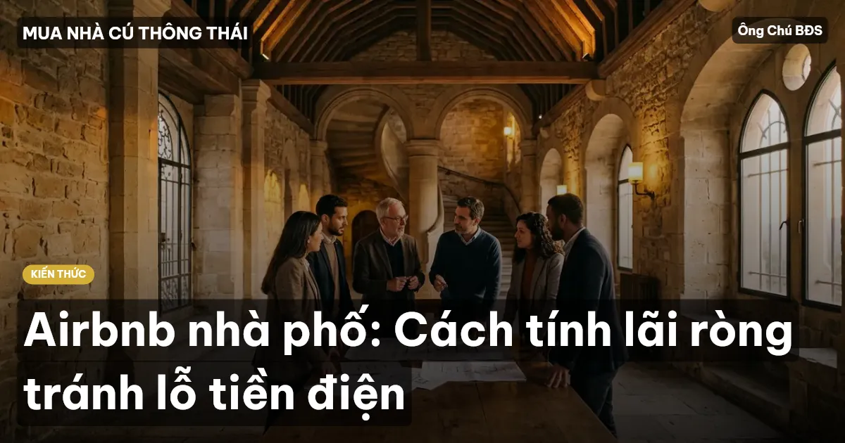 Airbnb nhà phố: Cách tính lãi ròng tránh lỗ tiền điện