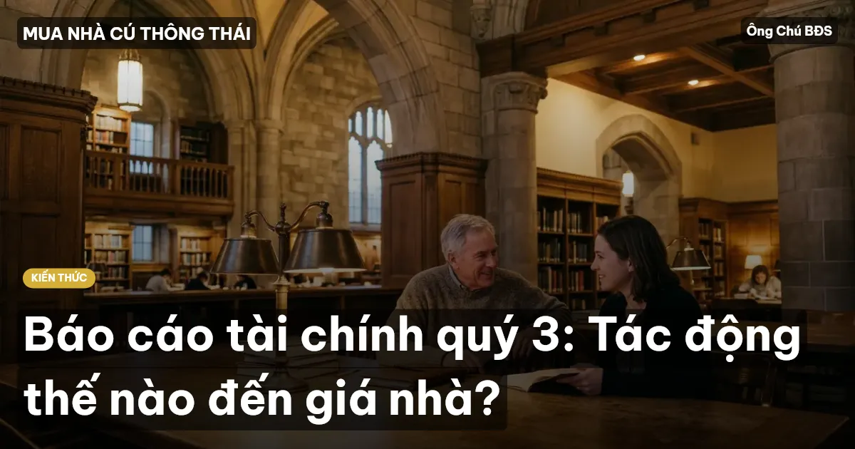Báo cáo tài chính quý 3: Tác động thế nào đến giá nhà?