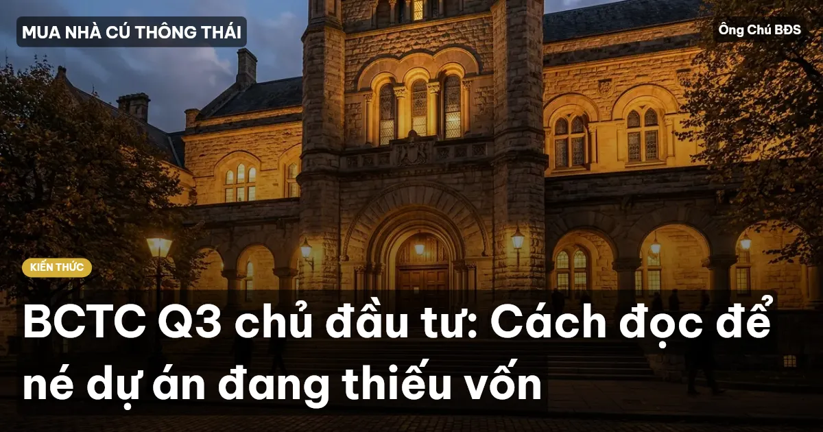 BCTC Q3 chủ đầu tư: Cách đọc để né dự án đang thiếu vốn