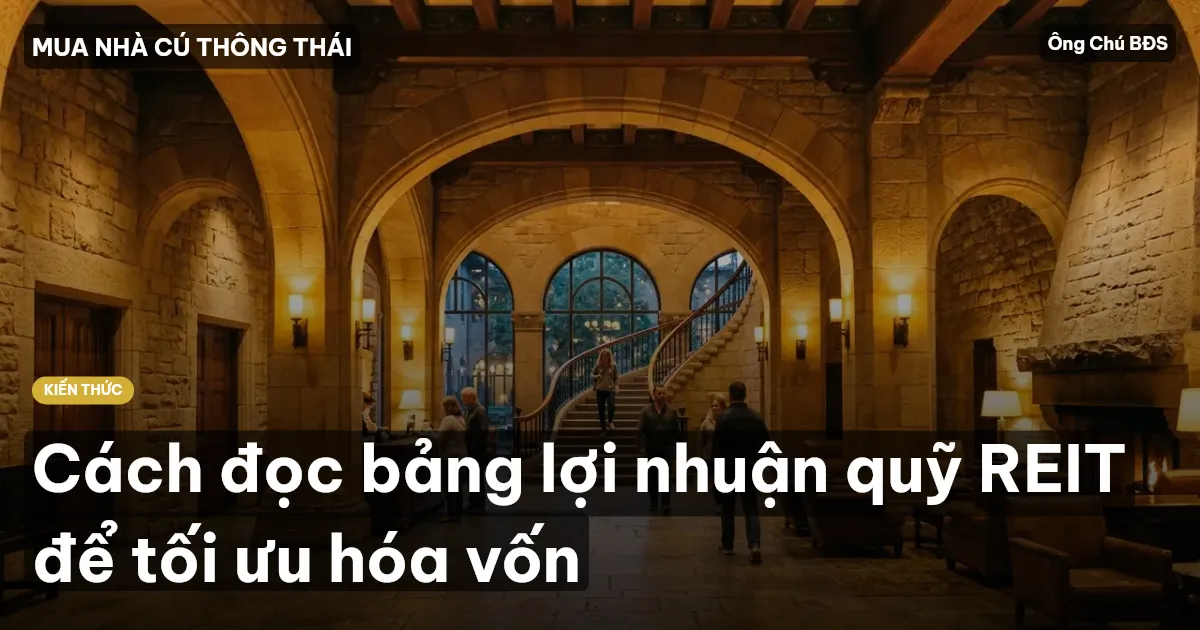 Cách đọc bảng lợi nhuận quỹ REIT để tối ưu hóa vốn