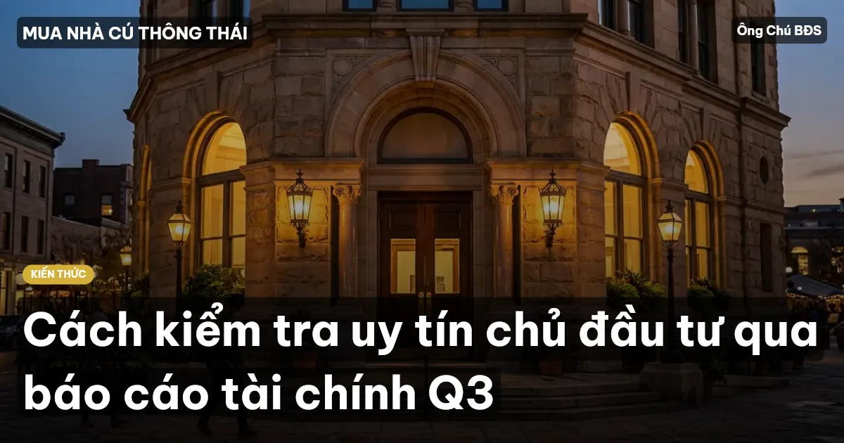 Cách kiểm tra uy tín chủ đầu tư qua báo cáo tài chính Q3