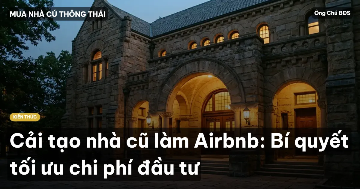 Cải tạo nhà cũ làm Airbnb: Bí quyết tối ưu chi phí đầu tư