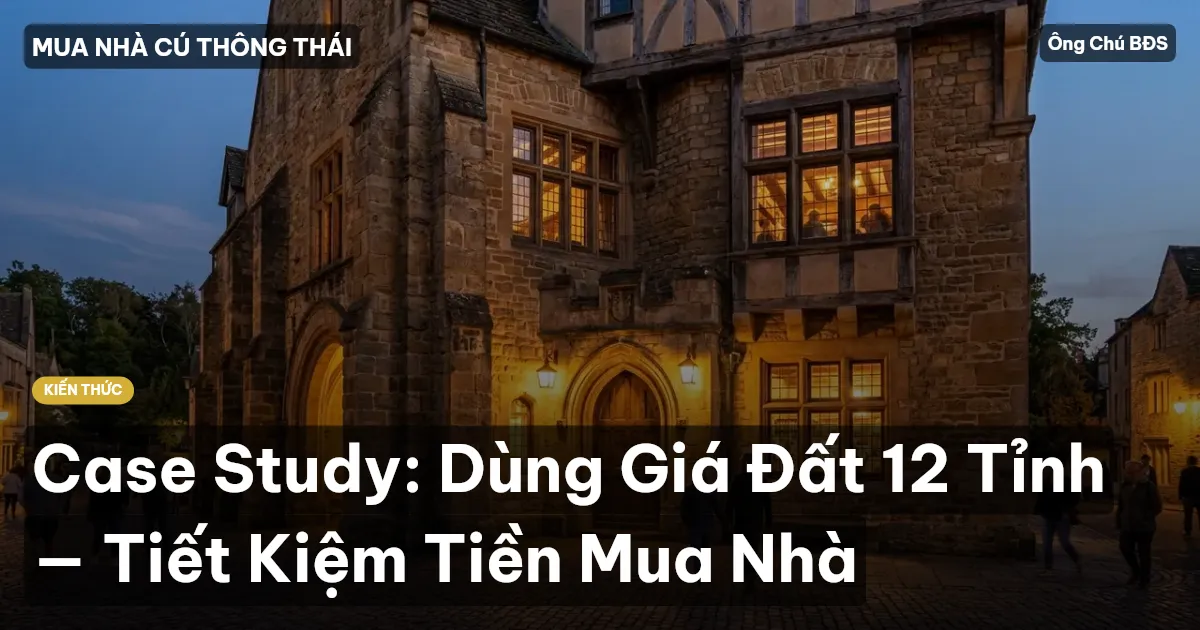 Case Study: Dùng Giá Đất 12 Tỉnh — Tiết Kiệm Tiền Mua Nhà