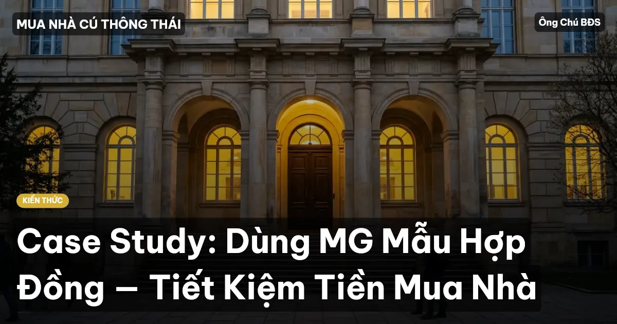 Case Study: Dùng MG Mẫu Hợp Đồng — Tiết Kiệm Tiền Mua Nhà