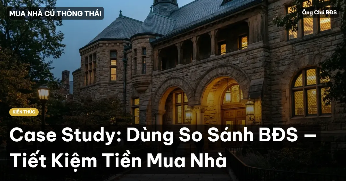 Case Study: Dùng So Sánh BĐS — Tiết Kiệm Tiền Mua Nhà