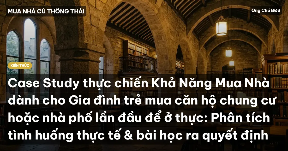 Case Study thực chiến Khả Năng Mua Nhà dành cho Gia đình trẻ mua căn hộ chung cư hoặc nhà phố lần đầu để ở thực: Phân tích tình huống thực tế & bài học ra quyết định