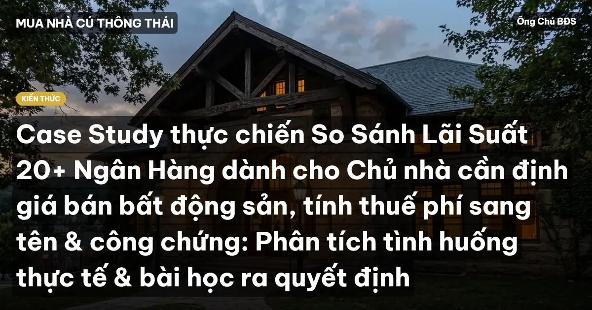 Case Study thực chiến So Sánh Lãi Suất 20+ Ngân Hàng dành cho Chủ nhà cần định giá bán bất động sản, tính thuế phí sang tên & công chứng: Phân tích tình huống thực tế & bài học ra quyết định