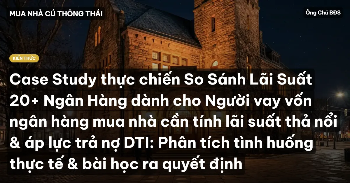 Case Study thực chiến So Sánh Lãi Suất 20+ Ngân Hàng dành cho Người vay vốn ngân hàng mua nhà cần tính lãi suất thả nổi & áp lực trả nợ DTI: Phân tích tình huống thực tế & bài học ra quyết định
