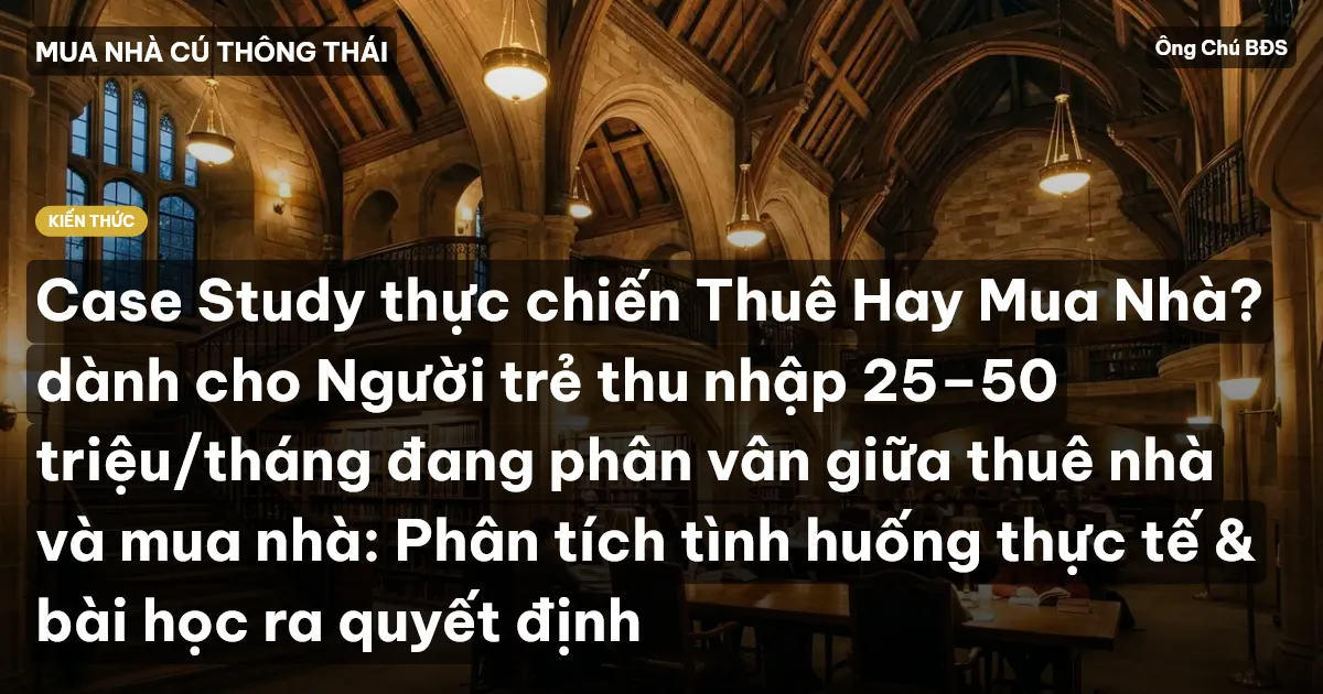 Case Study thực chiến Thuê Hay Mua Nhà? dành cho Người trẻ thu nhập 25–50 triệu/tháng đang phân vân giữa thuê nhà và mua nhà: Phân tích tình huống thực tế & bài học ra quyết định