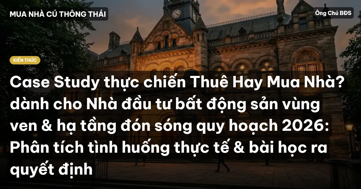 Case Study thực chiến Thuê Hay Mua Nhà? dành cho Nhà đầu tư bất động sản vùng ven & hạ tầng đón sóng quy hoạch 2026: Phân tích tình huống thực tế & bài học ra quyết định