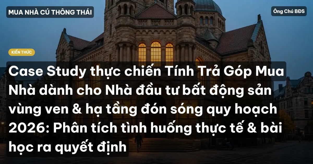 Case Study thực chiến Tính Trả Góp Mua Nhà dành cho Nhà đầu tư bất động sản vùng ven & hạ tầng đón sóng quy hoạch 2026: Phân tích tình huống thực tế & bài học ra quyết định
