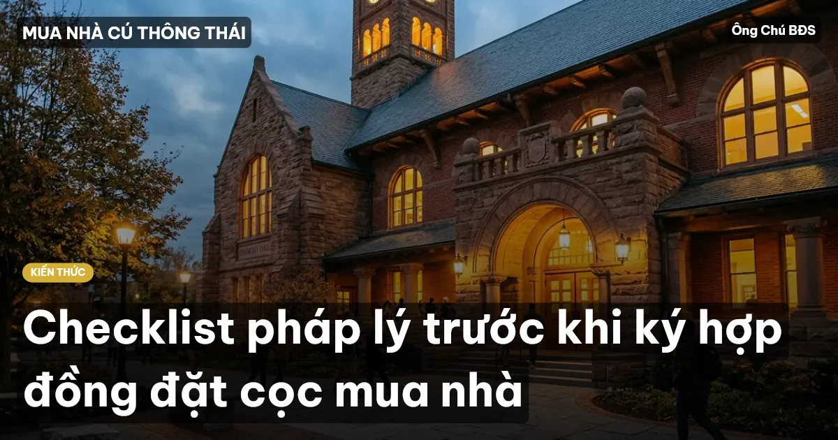 Checklist pháp lý trước khi ký hợp đồng đặt cọc mua nhà