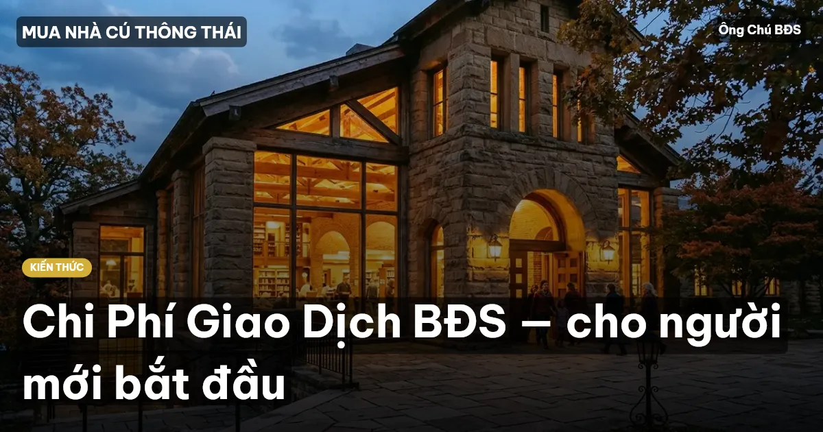 Chi Phí Giao Dịch BĐS — cho người mới bắt đầu