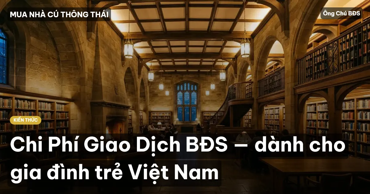 Chi Phí Giao Dịch BĐS — dành cho gia đình trẻ Việt Nam
