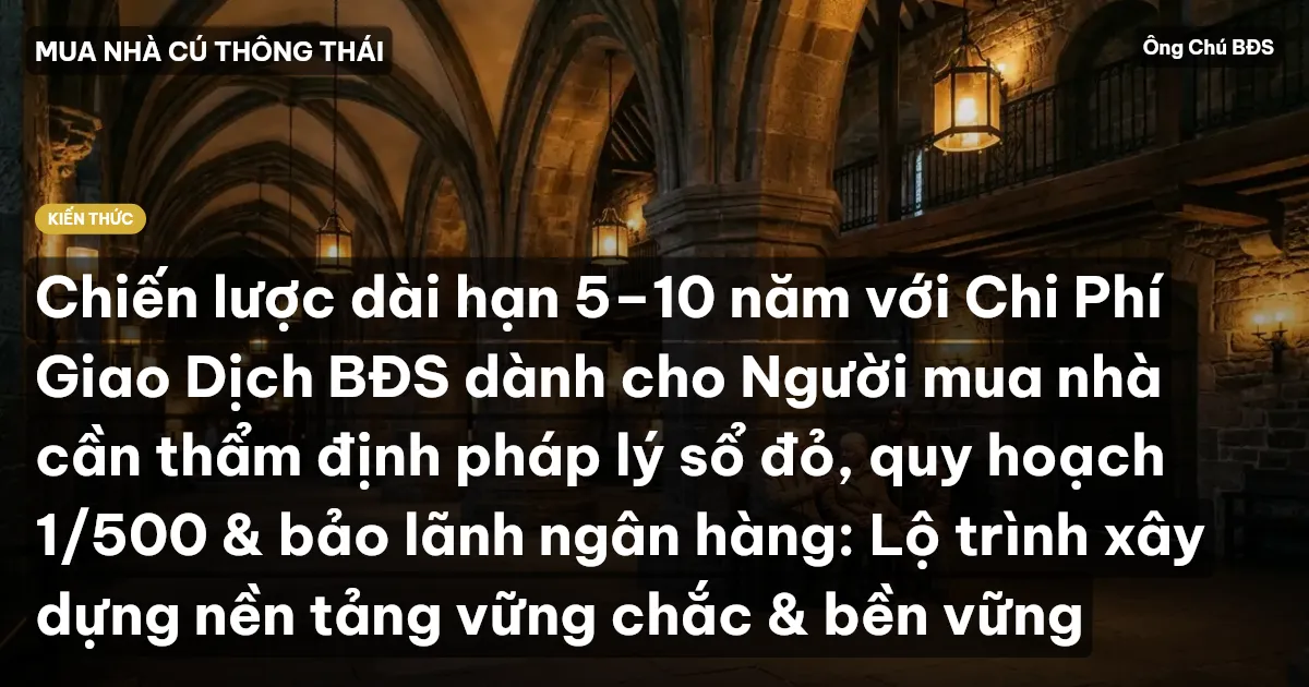 Chiến lược dài hạn 5–10 năm với Chi Phí Giao Dịch BĐS dành cho Người mua nhà cần thẩm định pháp lý sổ đỏ, quy hoạch 1/500 & bảo lãnh ngân hàng: Lộ trình xây dựng nền tảng vững chắc & bền vững