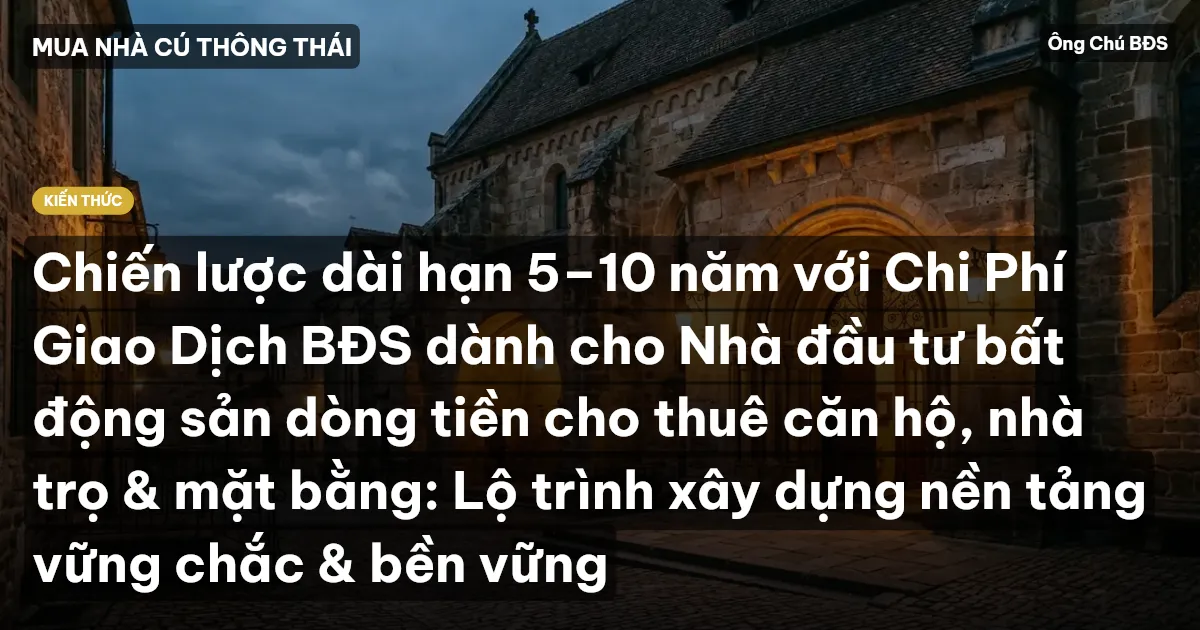 Chiến lược dài hạn 5–10 năm với Chi Phí Giao Dịch BĐS dành cho Nhà đầu tư bất động sản dòng tiền cho thuê căn hộ, nhà trọ & mặt bằng: Lộ trình xây dựng nền tảng vững chắc & bền vững