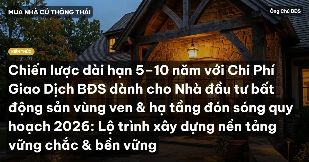 Chiến lược dài hạn 5–10 năm với Chi Phí Giao Dịch BĐS dành cho Nhà đầu tư bất động sản vùng ven & hạ tầng đón sóng quy hoạch 2026: Lộ trình xây dựng nền tảng vững chắc & bền vững
