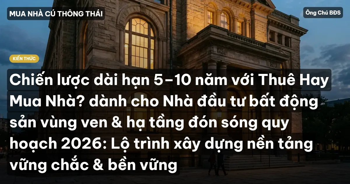 Chiến lược dài hạn 5–10 năm với Thuê Hay Mua Nhà? dành cho Nhà đầu tư bất động sản vùng ven & hạ tầng đón sóng quy hoạch 2026: Lộ trình xây dựng nền tảng vững chắc & bền vững