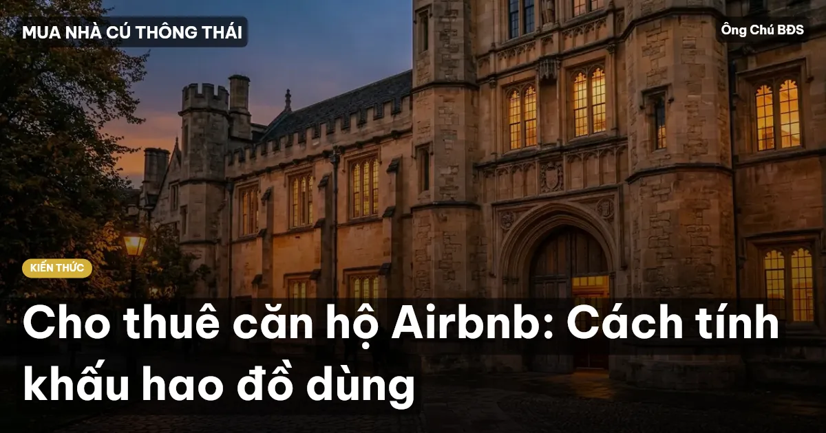 Cho thuê căn hộ Airbnb: Cách tính khấu hao đồ dùng