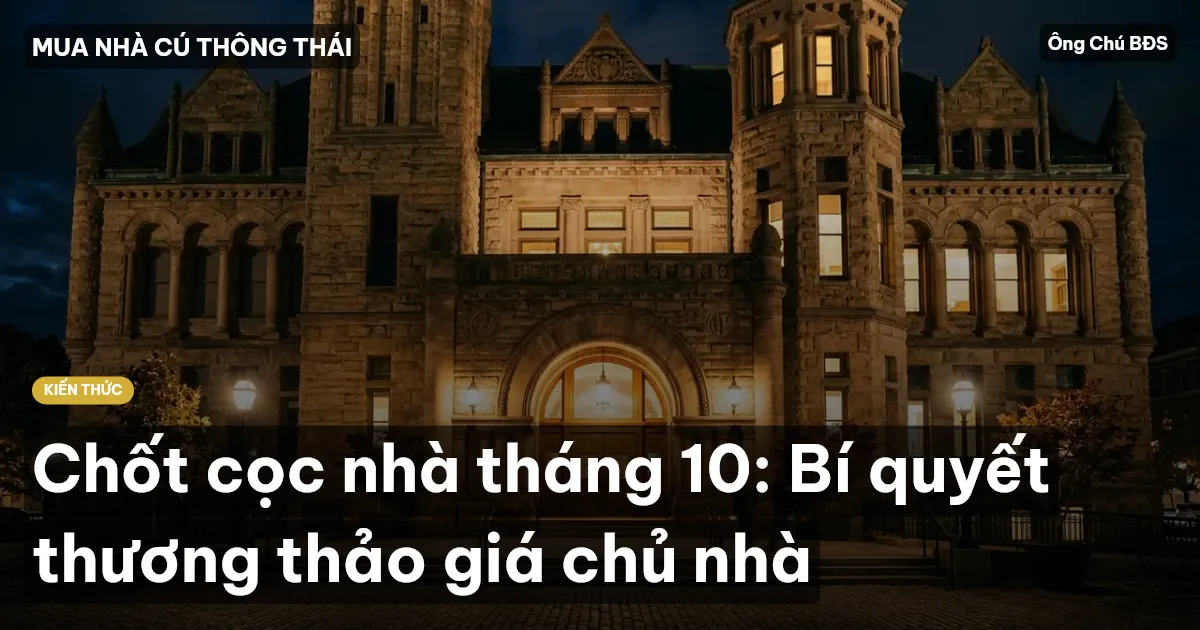 Chốt cọc nhà tháng 10: Bí quyết thương thảo giá chủ nhà