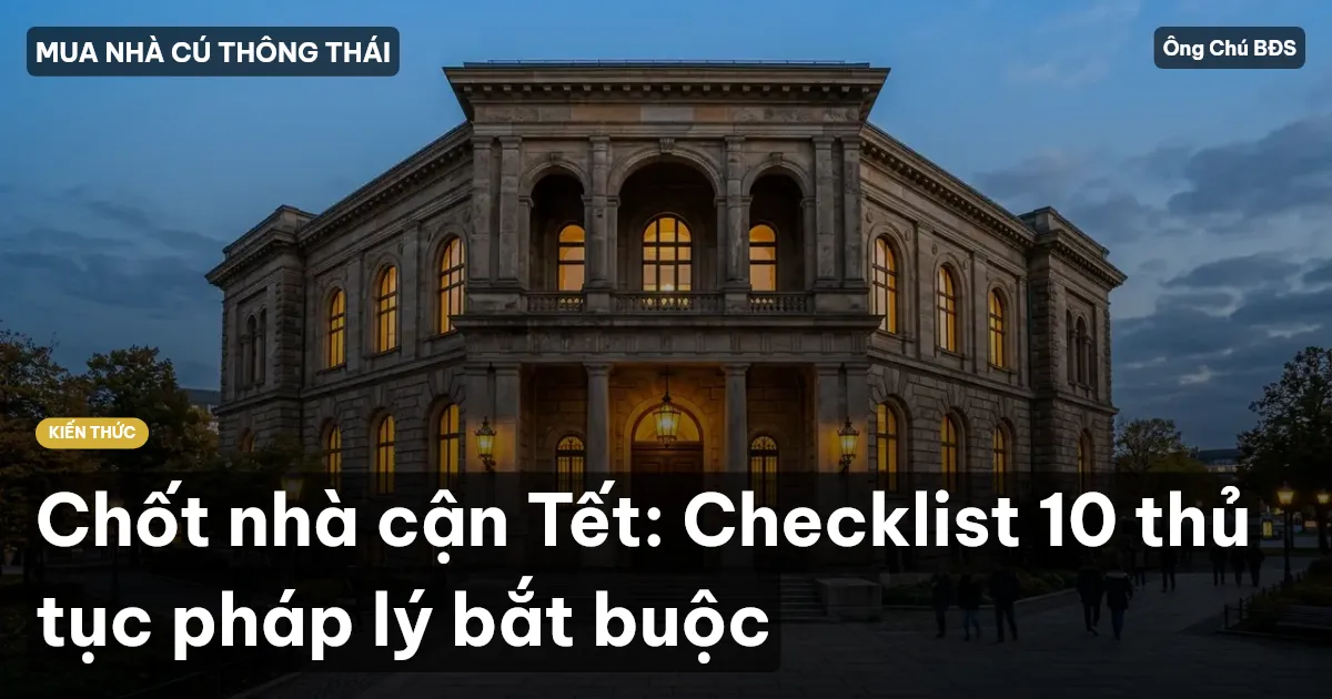 Chốt nhà cận Tết: Checklist 10 thủ tục pháp lý bắt buộc
