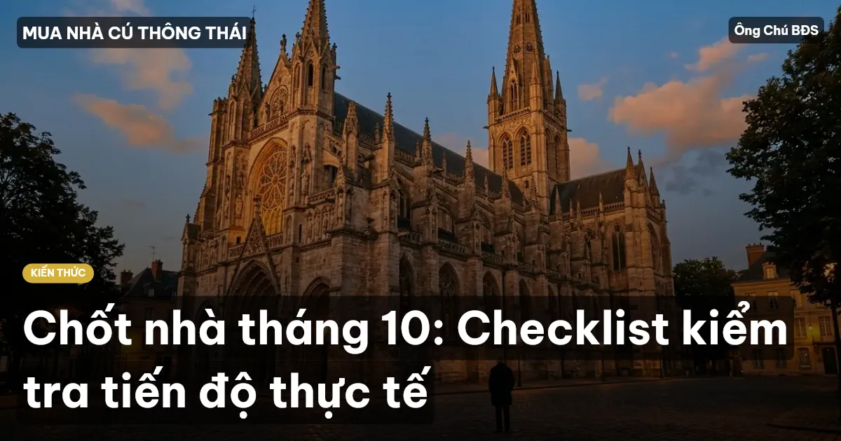 Chốt nhà tháng 10: Checklist kiểm tra tiến độ thực tế