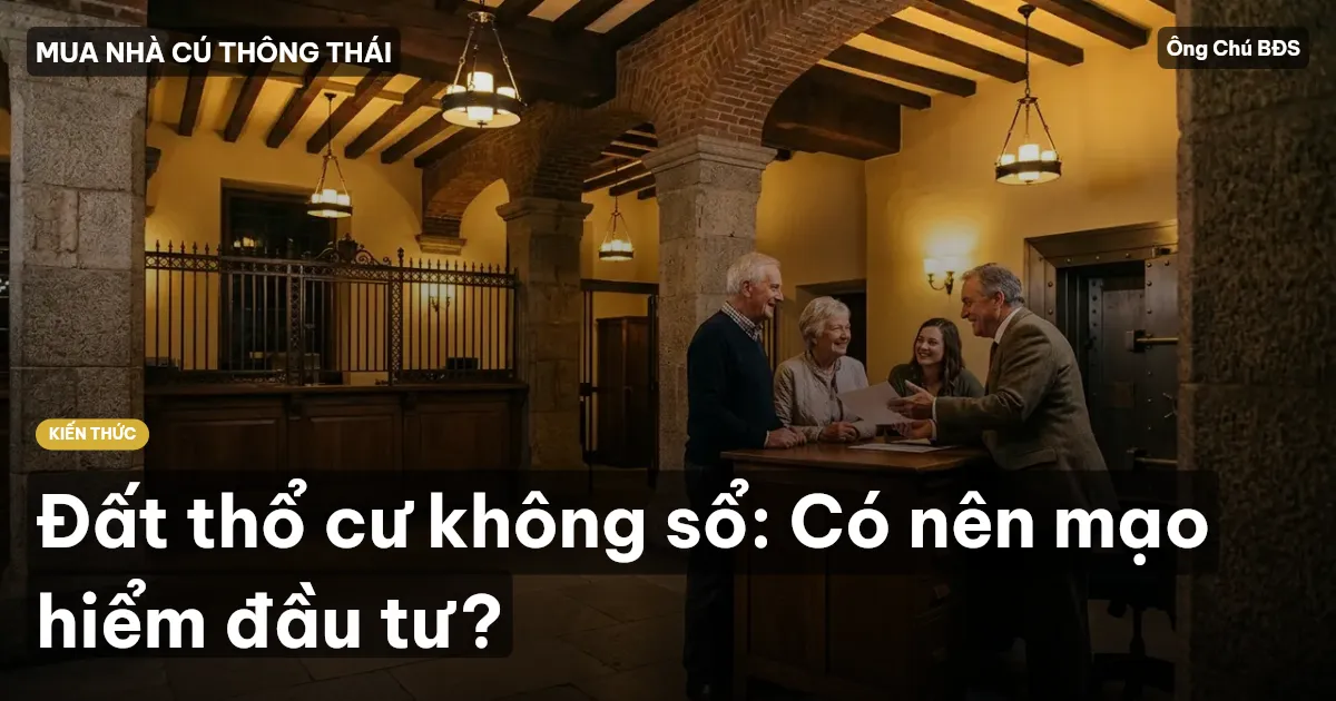 Đất thổ cư không sổ: Có nên mạo hiểm đầu tư?
