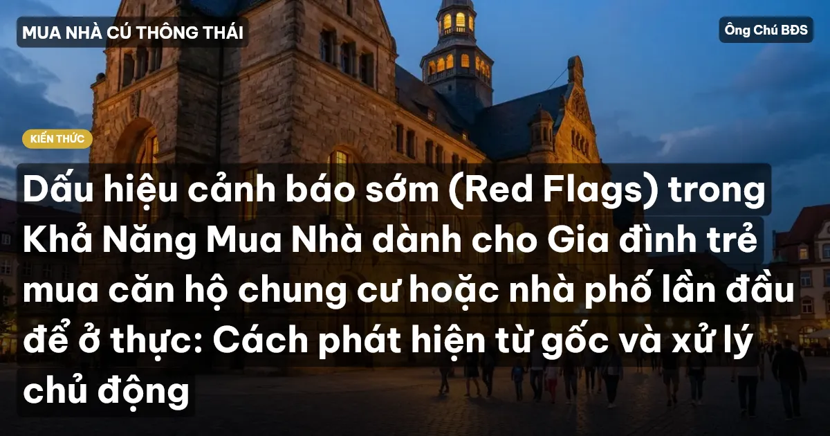 Dấu hiệu cảnh báo sớm (Red Flags) trong Khả Năng Mua Nhà dành cho Gia đình trẻ mua căn hộ chung cư hoặc nhà phố lần đầu để ở thực: Cách phát hiện từ gốc và xử lý chủ động