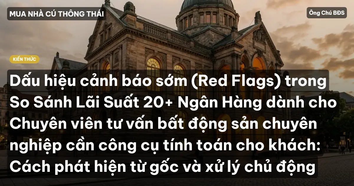 Dấu hiệu cảnh báo sớm (Red Flags) trong So Sánh Lãi Suất 20+ Ngân Hàng dành cho Chuyên viên tư vấn bất động sản chuyên nghiệp cần công cụ tính toán cho khách: Cách phát hiện từ gốc và xử lý chủ động