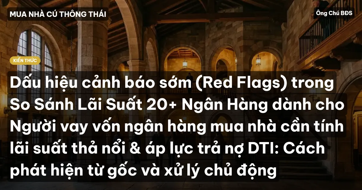 Dấu hiệu cảnh báo sớm (Red Flags) trong So Sánh Lãi Suất 20+ Ngân Hàng dành cho Người vay vốn ngân hàng mua nhà cần tính lãi suất thả nổi & áp lực trả nợ DTI: Cách phát hiện từ gốc và xử lý chủ động