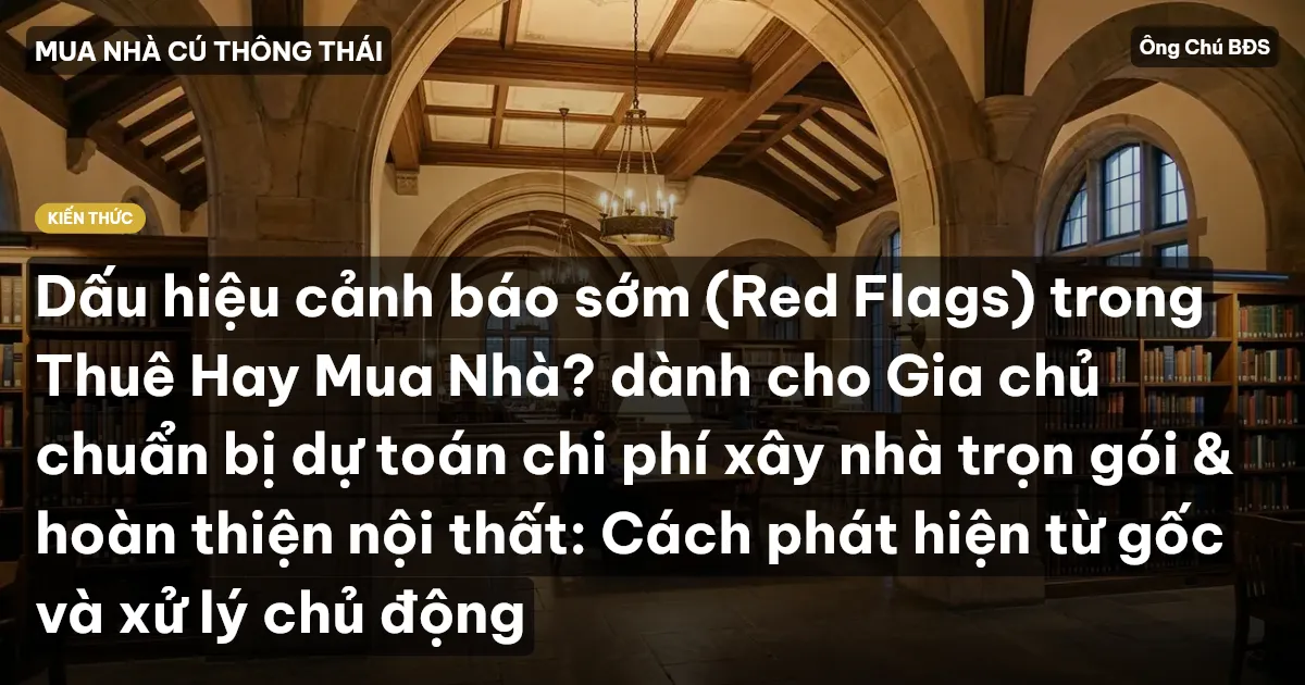 Dấu hiệu cảnh báo sớm (Red Flags) trong Thuê Hay Mua Nhà? dành cho Gia chủ chuẩn bị dự toán chi phí xây nhà trọn gói & hoàn thiện nội thất: Cách phát hiện từ gốc và xử lý chủ động