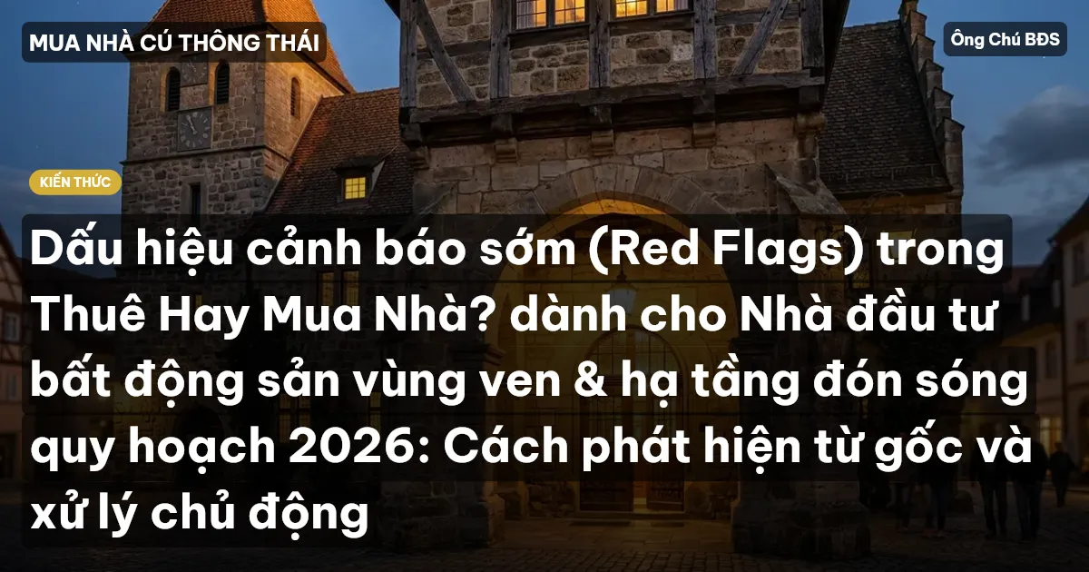 Dấu hiệu cảnh báo sớm (Red Flags) trong Thuê Hay Mua Nhà? dành cho Nhà đầu tư bất động sản vùng ven & hạ tầng đón sóng quy hoạch 2026: Cách phát hiện từ gốc và xử lý chủ động