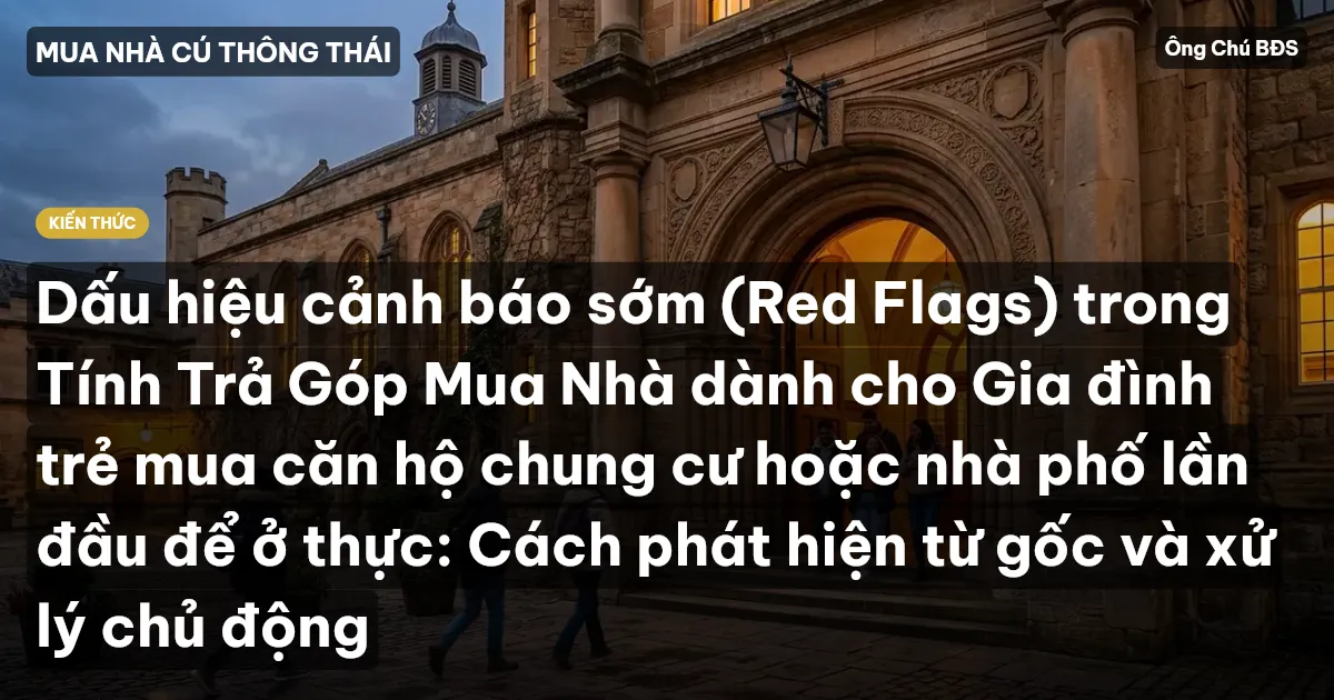 Dấu hiệu cảnh báo sớm (Red Flags) trong Tính Trả Góp Mua Nhà dành cho Gia đình trẻ mua căn hộ chung cư hoặc nhà phố lần đầu để ở thực: Cách phát hiện từ gốc và xử lý chủ động