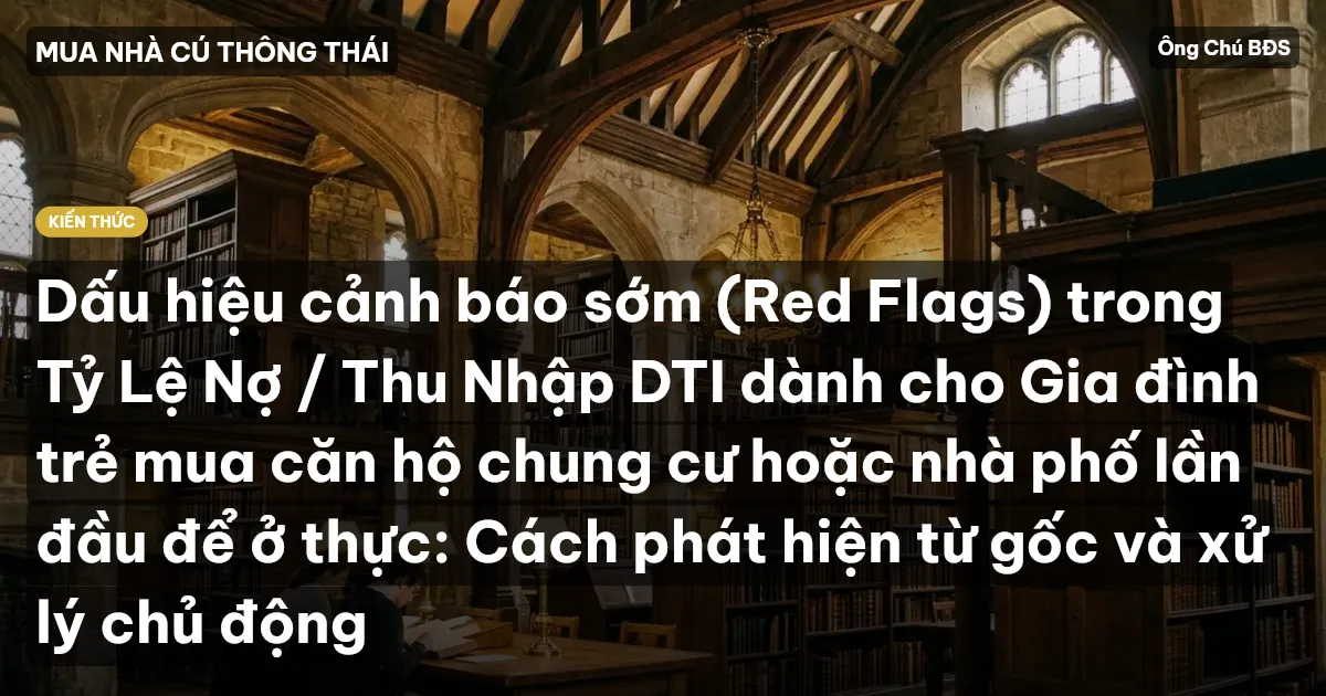 Dấu hiệu cảnh báo sớm (Red Flags) trong Tỷ Lệ Nợ / Thu Nhập DTI dành cho Gia đình trẻ mua căn hộ chung cư hoặc nhà phố lần đầu để ở thực: Cách phát hiện từ gốc và xử lý chủ động