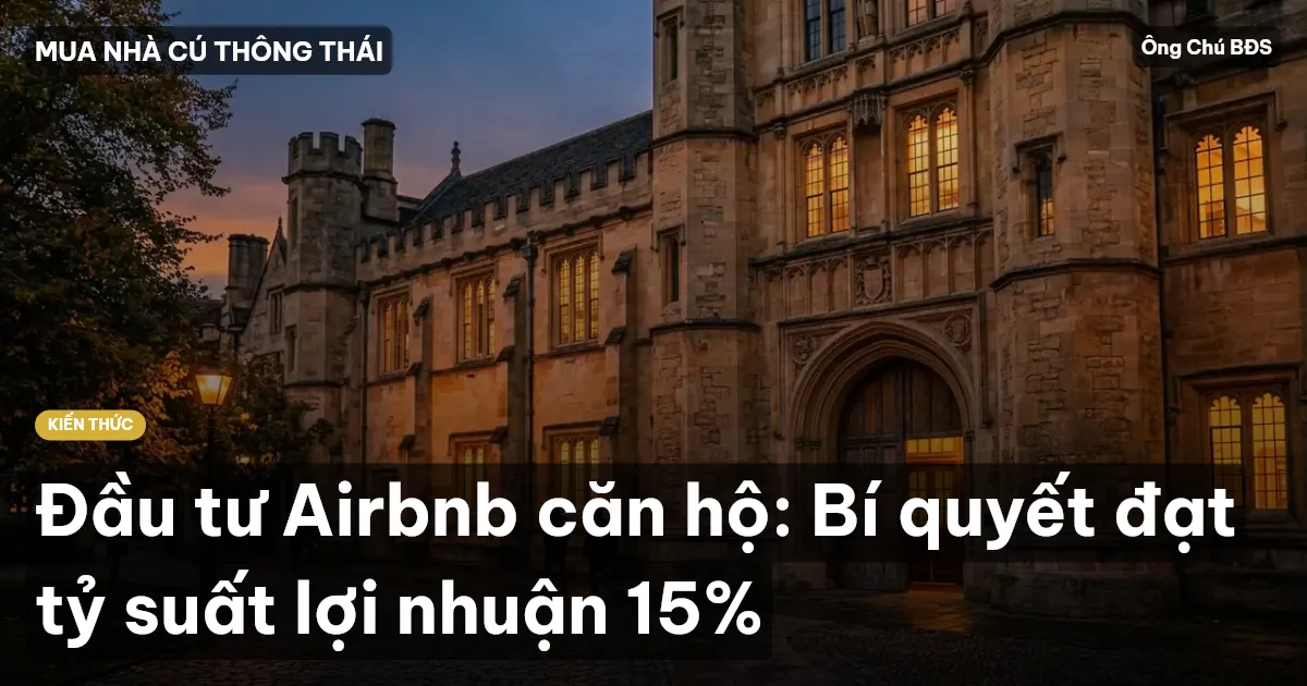 Đầu tư Airbnb căn hộ: Bí quyết đạt tỷ suất lợi nhuận 15%