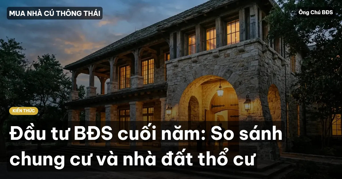 Đầu tư BĐS cuối năm: So sánh chung cư và nhà đất thổ cư