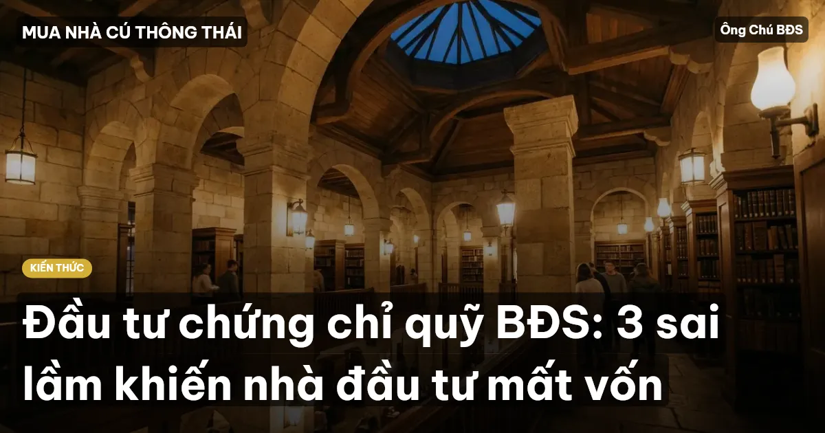 Đầu tư chứng chỉ quỹ BĐS: 3 sai lầm khiến nhà đầu tư mất vốn