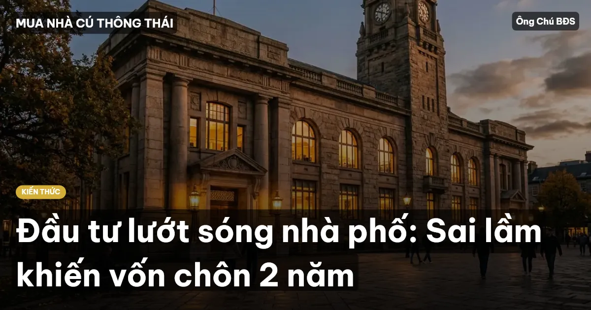 Đầu tư lướt sóng nhà phố: Sai lầm khiến vốn chôn 2 năm