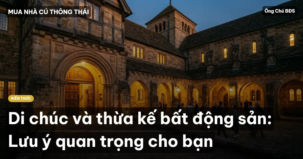 Di chúc và thừa kế bất động sản: Lưu ý quan trọng cho bạn