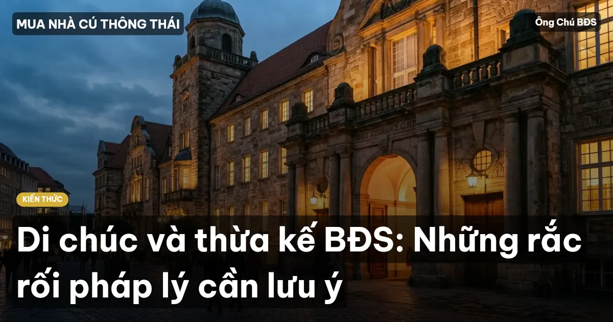 Di chúc và thừa kế BĐS: Những rắc rối pháp lý cần lưu ý