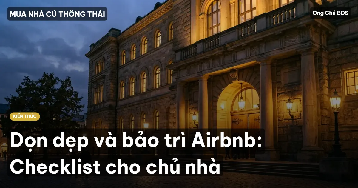 Dọn dẹp và bảo trì Airbnb: Checklist cho chủ nhà