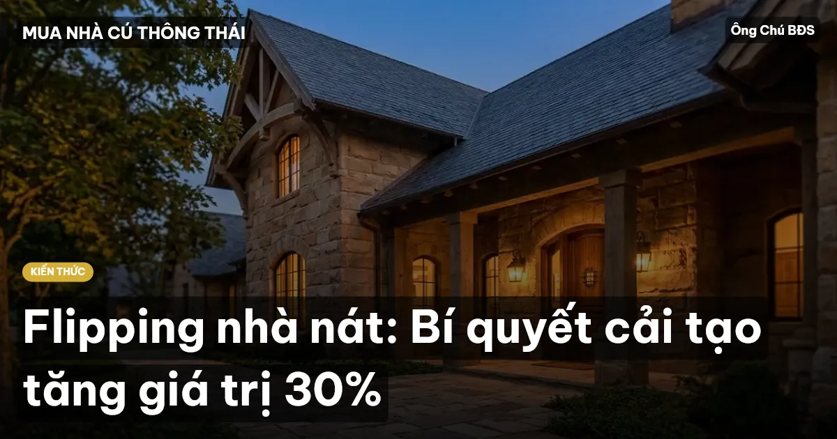 Flipping nhà nát: Bí quyết cải tạo tăng giá trị 30%
