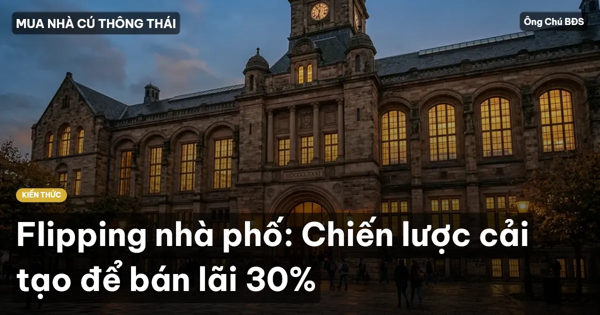 Flipping nhà phố: Chiến lược cải tạo để bán lãi 30%